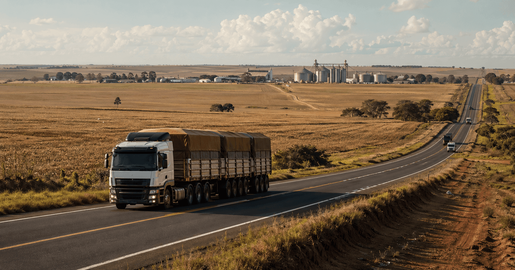 Operação logística de transbordo de grãos em armazém do agronegócio no Mato Grosso